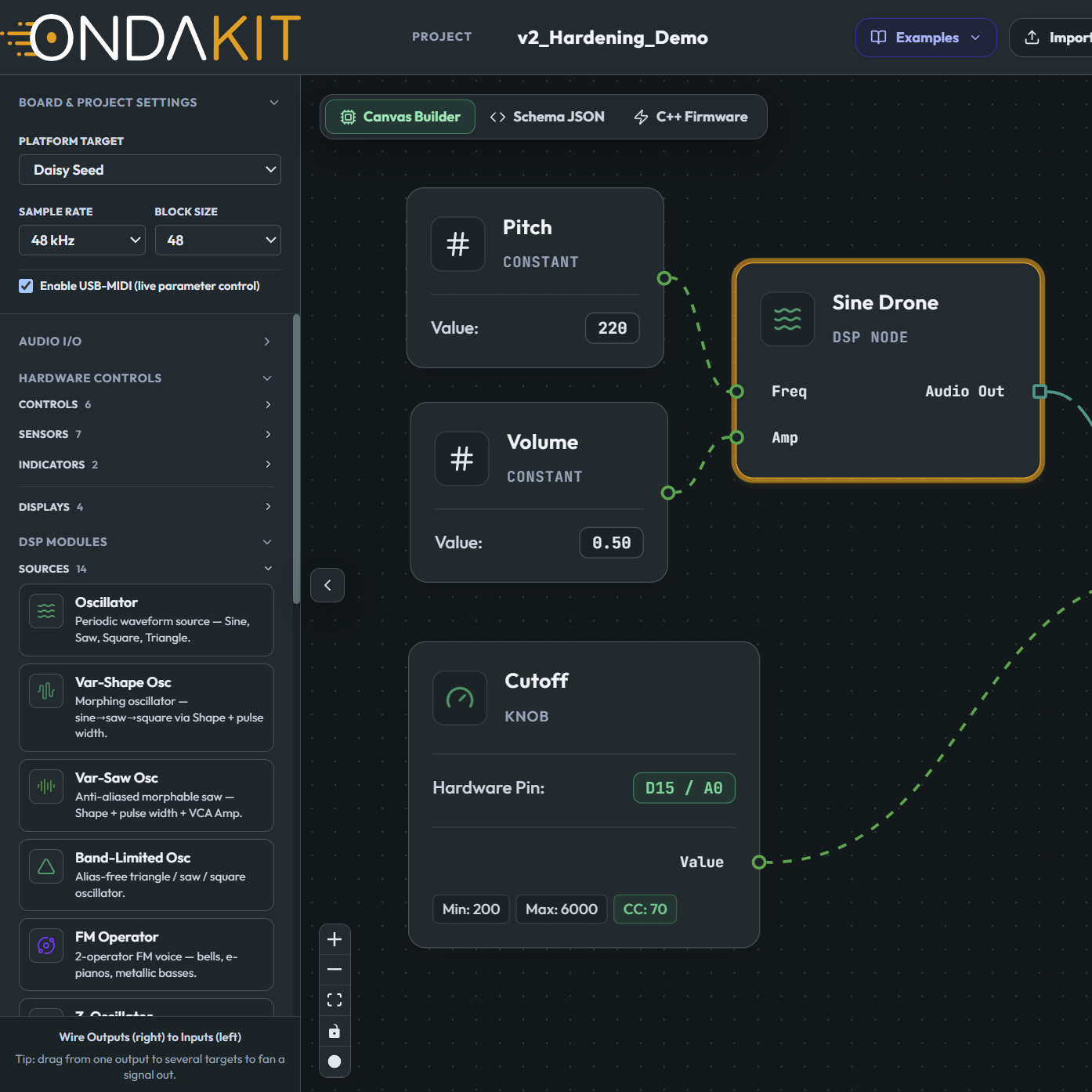Ondakit Node Canvas